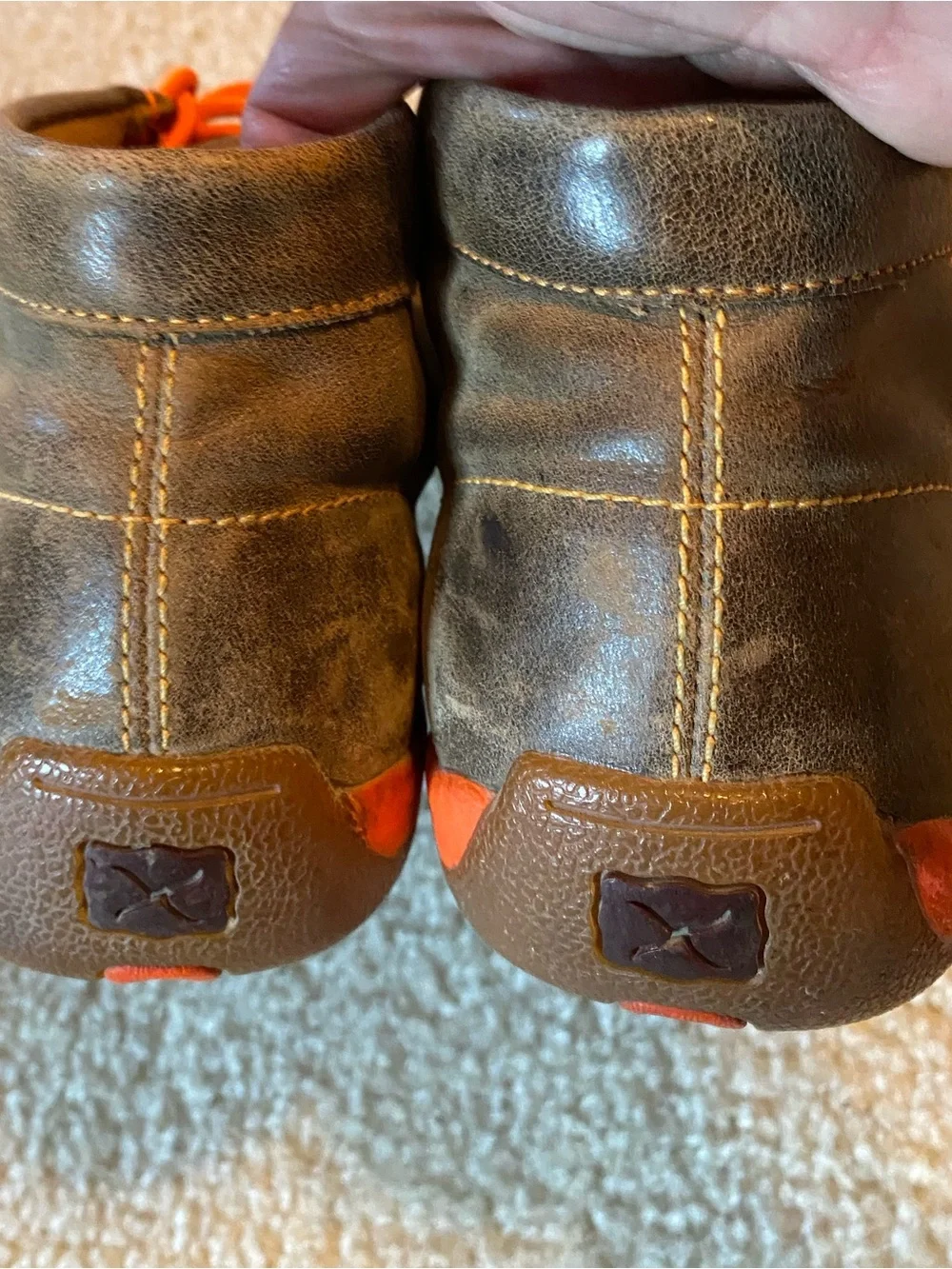 Men's Twisted X Men’s Casual Suede Moc Toe Chukka - Tan with Orange Laces